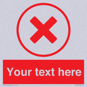 Custom red background, red cross in circle sign